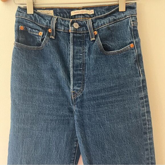 Levi’s Ribcage Straight Jeans Blue Denim Size 26 Classic - Picture 3 of 12